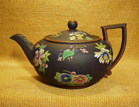 Antique Wedgwood Black Basalt Teapot 